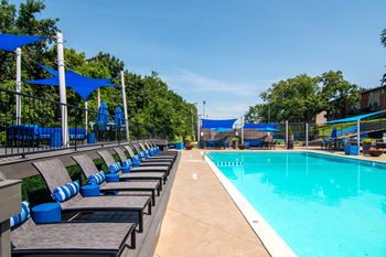 Olympic size swimming pool with sundeck